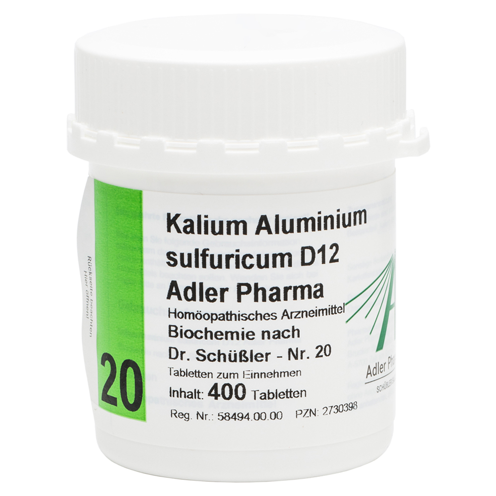 BIOCHEMIE Adler 20 Kalium aluminium sulf.D 12 Tab. 400 Stück
