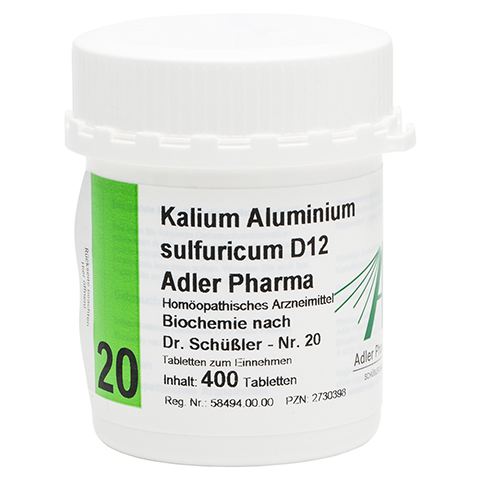 BIOCHEMIE Adler 20 Kalium aluminium sulf.D 12 Tab. 400 Stck