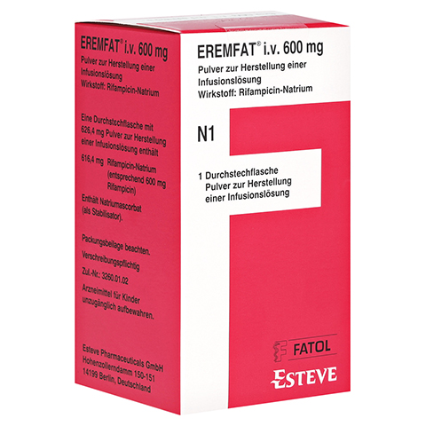 EREMFAT i.v. 600 mg Pulver z.Herst.e.Infusionslsg. 1 Stck N1