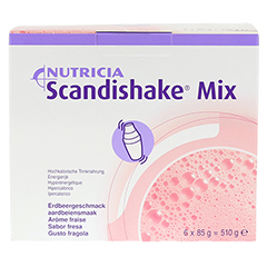 SCANDI Shake Mix Erdbeere Pulver 6x85 Gramm - Vorderseite
