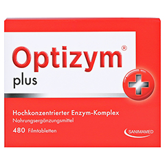 OPTIZYM hochkonzentrierter Enzym-Komplex Filmtabl. 480 Stck - Vorderseite