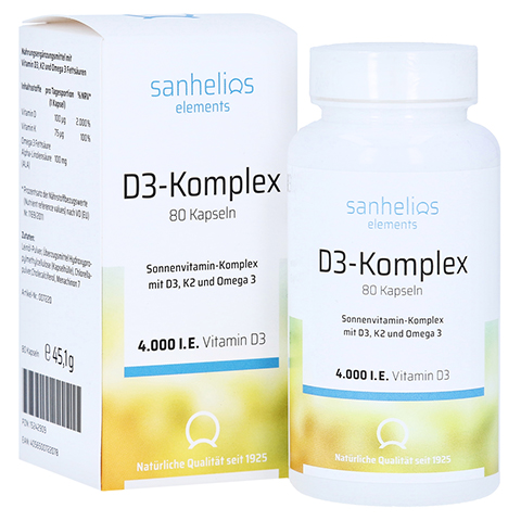 SANHELIOS Vitamin D3 Sonnenvitamin-Komplex mit K2 80 Stck