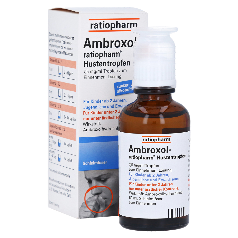 Ambroxol-ratiopharm Hustentropfen Tropfen zum Einnehmen 50 Milliliter