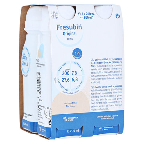 FRESUBIN ORIGINAL DRINK Nuss Trinkflasche 4x200 Milliliter