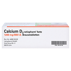 Calcium D3-ratiopharm forte 20 Stck N1 - Unterseite