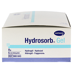 HYDROSORB Gel steril Hydrogel 5x8 Gramm - Linke Seite