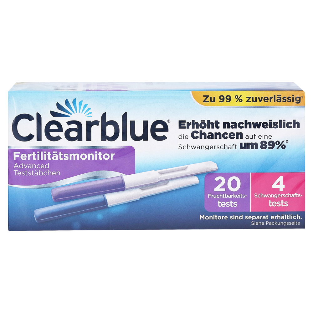 Clearblue Advanced Fertilitätsmonitor 5 Marken-Tests 20+4 Teststäbchen 