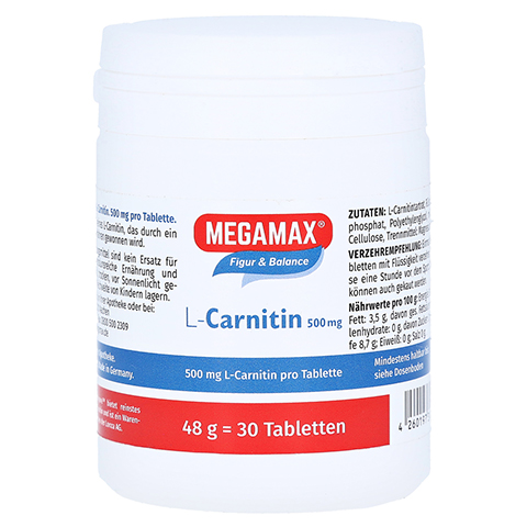 MEGAMAX L-Carnitin 500 mg Tabletten 30 Stck