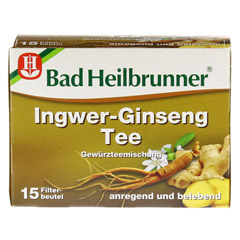 BAD HEILBRUNNER Ingwer-Ginseng Tee Filterbeutel 15x2.0 Gramm - Vorderseite