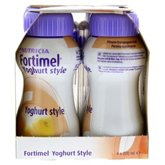 FORTIMEL Yoghurt Style Pfirsich Orangegeschmack 4x200 Milliliter - Linke Seite