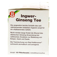 BAD HEILBRUNNER Ingwer-Ginseng Tee Filterbeutel 15x2.0 Gramm - Linke Seite