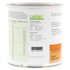 CADION Multivitaldrink+Q10 Pulver Dose 400 Gramm - Rckseite