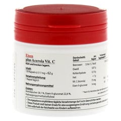HYPO A Eisen+Acerola Vitamin C Kapseln 120 Stck - Rckseite