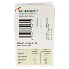 BAD HEILBRUNNER Ingwer-Ginseng Tee Filterbeutel 15x2.0 Gramm - Unterseite