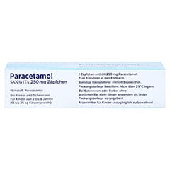 Paracetamol SANAVITA 250mg 10 Stck N1 - Oberseite