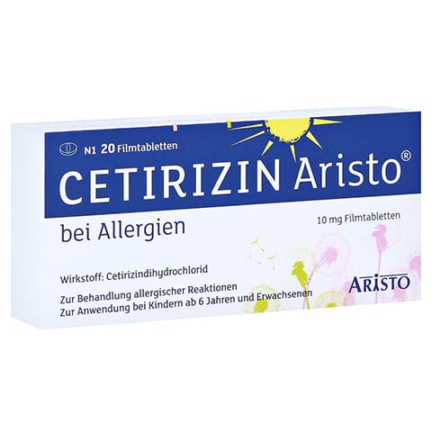 Cetirizin Aristo bei Allergien 10mg 20 Stück N1