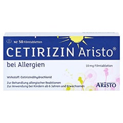 Cetirizin Aristo bei Allergien 10mg 50 Stück N2 - Vorderseite