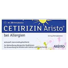 Cetirizin Aristo bei Allergien 10mg 20 Stück N1 - Vorderseite