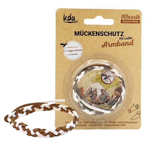 MCKENSCHUTZ Armband PU-Leder braun/wei KDA 1 Stck