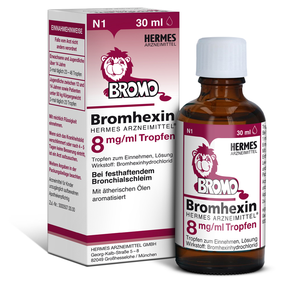 Bromhexin Hermes Arzneimittel 8mg/ml Tropfen zum Einnehmen 30 Milliliter