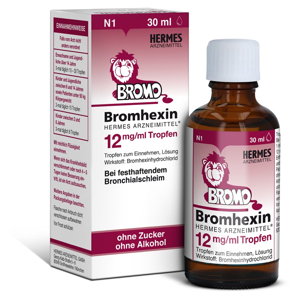 Bromhexin Hermes Arzneimittel 12mg/ml Tropfen zum Einnehmen 30 Milliliter