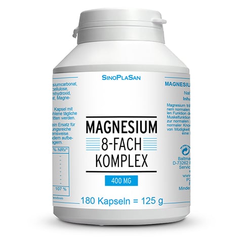 MAGNESIUM 8fach Komplex 400 mg Kapseln 180 Stck