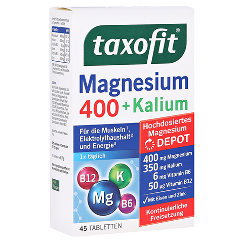Taxofit Magnesium 400+kalium Tabletten 45 Stück