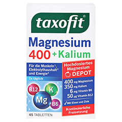 Taxofit Magnesium 400+kalium Tabletten 45 Stück - Vorderseite
