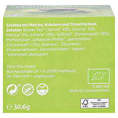 YOGI TEA Grüntee Matcha Zitrone Filterbeutel 17x1.8 Gramm - Unterseite