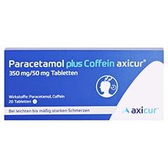 Paracetamol plus Coffein axicur 350mg/50mg 20 Stück N2 - Vorderseite