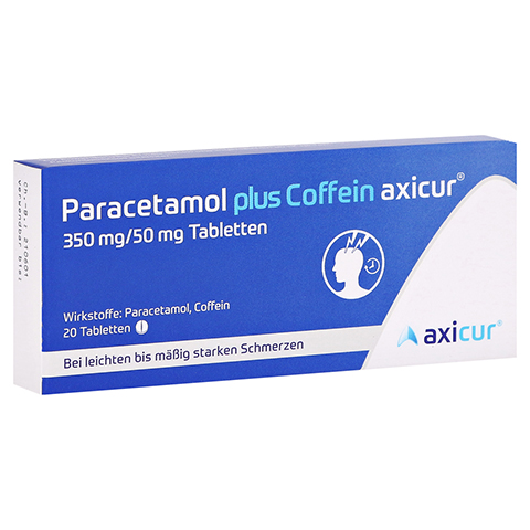 Paracetamol plus Coffein axicur 350mg/50mg 20 Stück N2