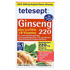 TETESEPT Ginseng 220 plus Lecithin+B-Vitamine Tab. 30 Stck - Vorderseite