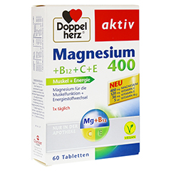 DOPPELHERZ Magnesium 400+B12+C+E Tabletten 60 Stck