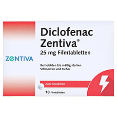 Diclofenac Zentiva 25mg 10 Stück - Vorderseite