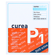 CUREA P1 duo active superabs.Wundaufl.10x10 cm 10 Stck - Vorderseite