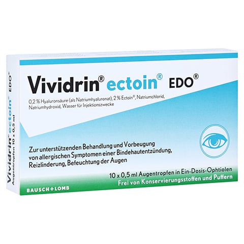 Vividrin ectoin EDO Augentropfen - allergisch gereizte Augen 10x0.5 Milliliter