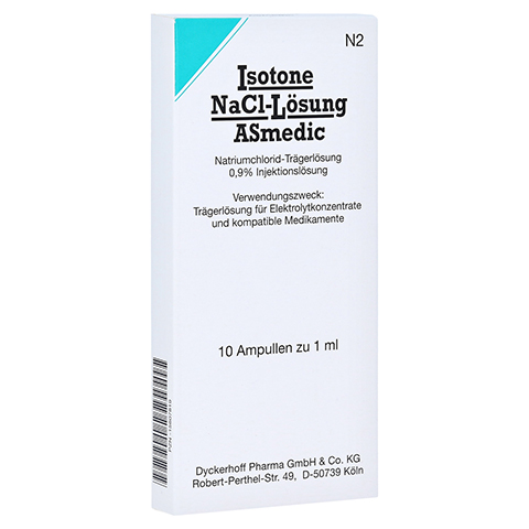 ISOTONE NaCl-Lösung ASmedic Injektionslsg.Amp. 10x1 Milliliter N2