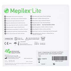 MEPILEX Lite Schaumverband 10x10 cm steril 5 Stück - Rückseite