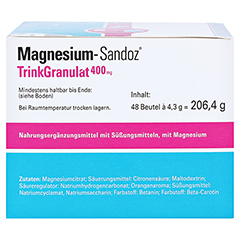 MAGNESIUM SANDOZ Trinkgranulat 400 mg Beutel 48 Stck - Rechte Seite