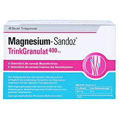 MAGNESIUM SANDOZ Trinkgranulat 400 mg Beutel 48 Stck - Rckseite