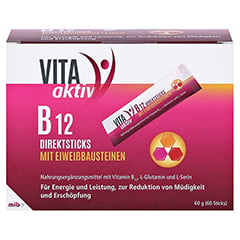 VITA Aktiv B12 Direktsticks mit Eiweißbausteinen 60 Stück - Vorderseite