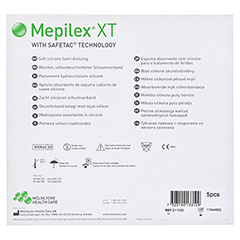MEPILEX XT 15x15 cm Schaumverband 5 Stck - Rckseite