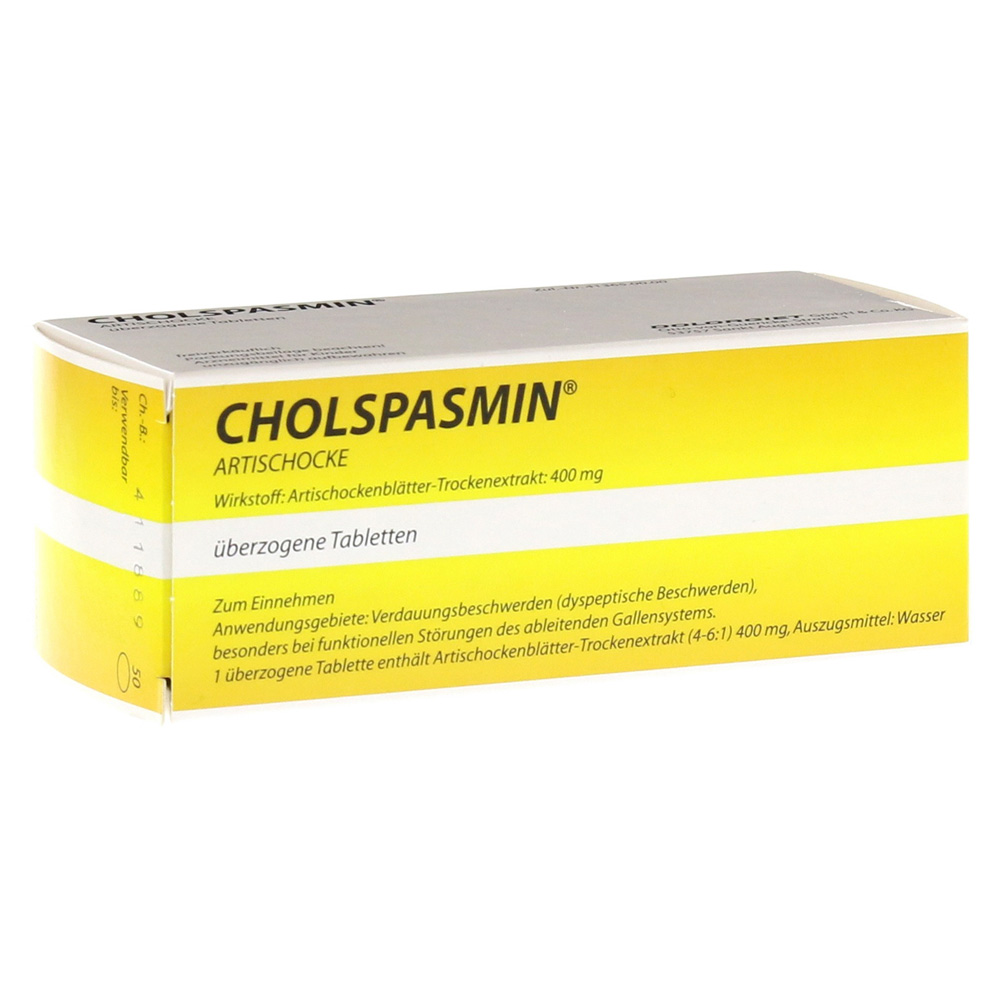 Cholspasmin Artischocke Überzogene Tabletten 50 Stück