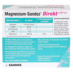 MAGNESIUM SANDOZ Direkt 300 mg Pellets 20 Stck - Rckseite