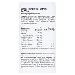 SAFRAN+RHODIOLA-Extrakt Dr.Wolz Kapseln 120 Stück - Rückseite