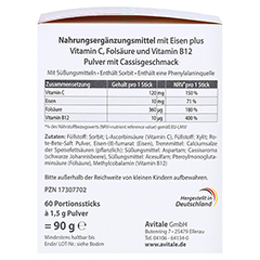 EISEN DIREKT plus Vitamin C+Folsure+B12 Pulver 60 Stck - Rechte Seite