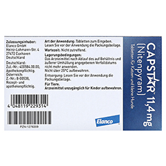 CAPSTAR 11,4 mg Tabletten f.Katzen/kleine Hunde 6 Stück - Rückseite