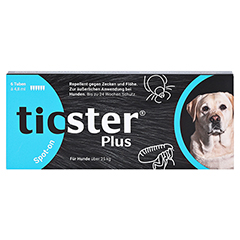 TICSTER Plus Spot-on Lsg.z.Auftropf.f.Hund b.25kg 6x4.8 Milliliter - Vorderseite