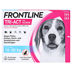 FRONTLINE Tri-Act Lsg.z.Auftropfen f.Hunde 10-20kg 6 Stck - Vorderseite