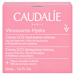 CAUDALIE Vinosource-Hydra SOS Cr.intens.Feuchtigk. 50 Milliliter - Rückseite